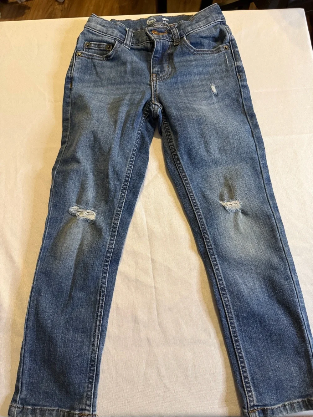 Bundle of 3 Slim Jeans, Blue Pinstripe Button-Down Shirt, Old Navy Plaid Shirt